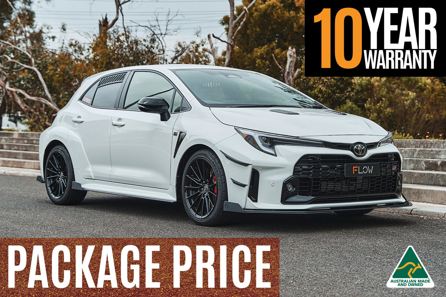 Flow Designs Corolla GR Full Lip Splitter Set (GLOSS BLACK)