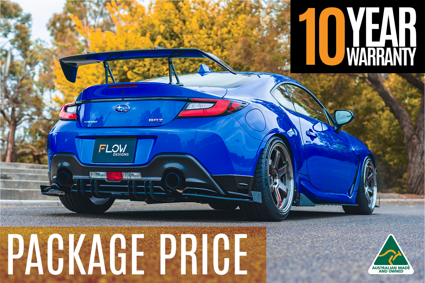 Flow Designs ZD8 BRZ STI Full Lip Splitter Set (TEXTURED BLACK)