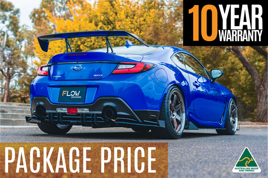 Flow Designs ZD8 BRZ STI Full Lip Splitter Set (TEXTURED BLACK)