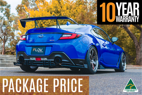 Flow Designs ZD8 BRZ STI Full Lip Splitter Set (TEXTURED BLACK)