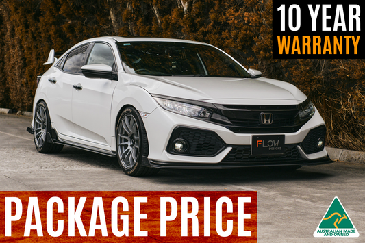 Flow Designs FK4/FK7 Civic RS Hatch PFL Full Lip Splitter Set