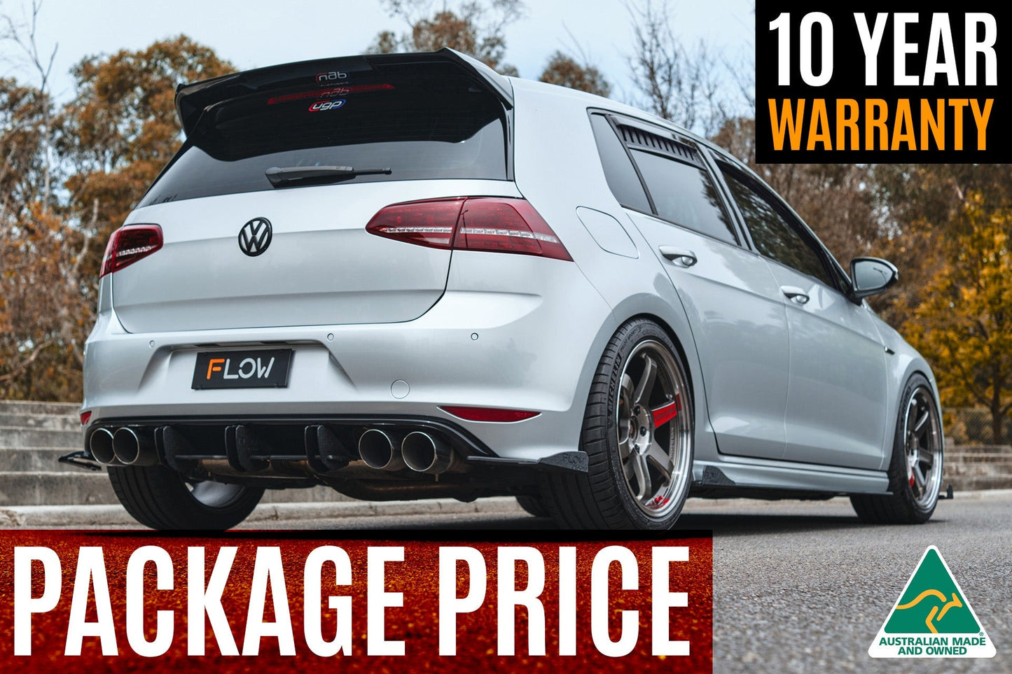 Flow Designs MK7 Golf R (USDM) Full Lip Splitter Set