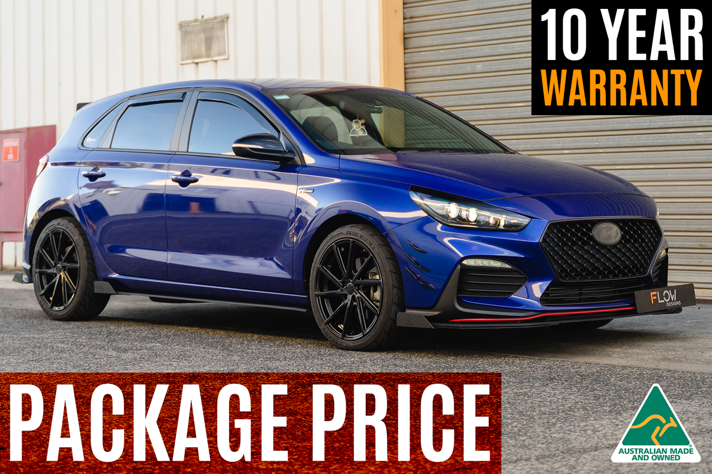 Flow Designs i30 N Line Hatch PD (2018-2023) Full Splitter Lip Set