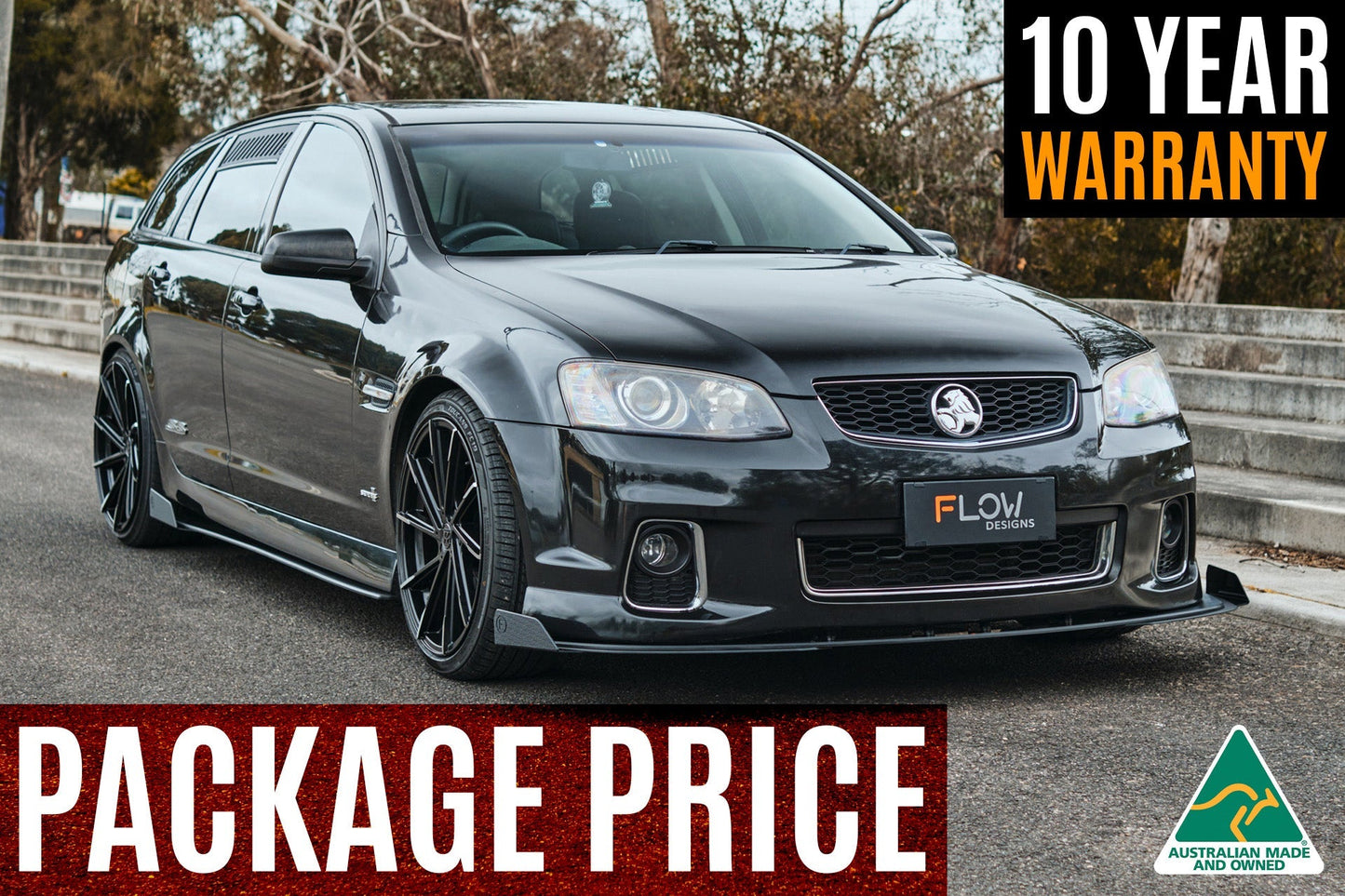 Flow Designs VE Commodore S2 Wagon Full Lip Splitter Set