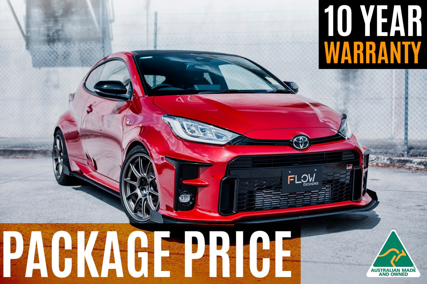 Flow Designs Yaris GR Gen1 Full Lip Splitter Kit With Rear Diffuser