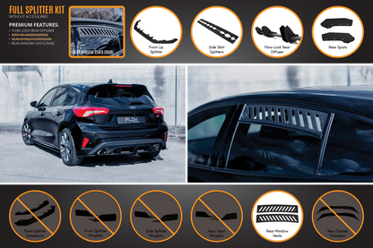 Flow Designs MK4 & MK4.5 Focus ST Full Lip Splitter Set