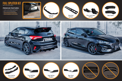 Flow Designs MK4 & MK4.5 Focus ST Full Lip Splitter Set