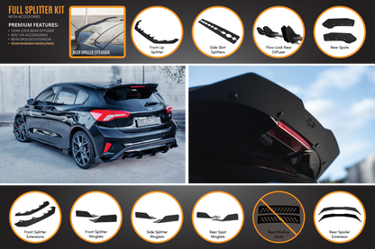 Flow Designs MK4 & MK4.5 Focus ST Full Lip Splitter Set