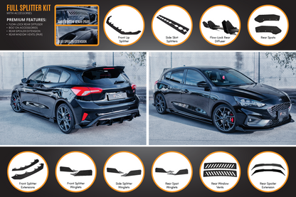 Flow Designs MK4 & MK4.5 Focus ST Full Lip Splitter Set