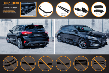 Flow Designs MK4 & MK4.5 Focus ST Full Lip Splitter Set