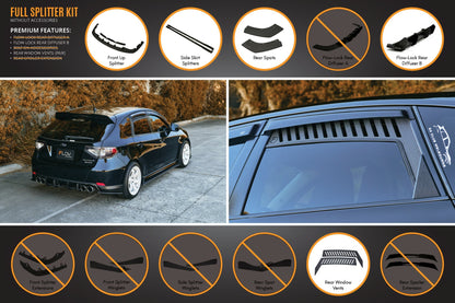 Flow Designs Impreza WRX/RS G3 Hatch PFL Full Lip Splitter Set