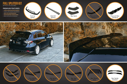 Flow Designs Impreza WRX/RS G3 Hatch PFL Full Lip Splitter Set