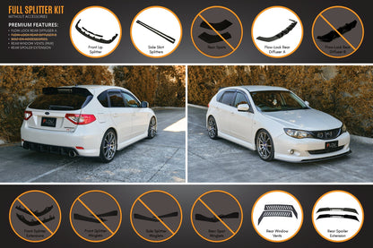 Flow Designs Impreza WRX/RS G3 Hatch PFL Full Lip Splitter Set