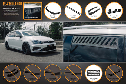 Flow Designs MK7.5 Golf R Wagon Full Lip Splitter Set