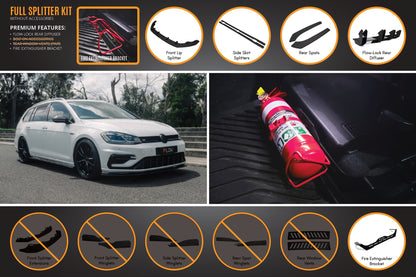 Flow Designs MK7.5 Golf R Wagon Full Lip Splitter Set