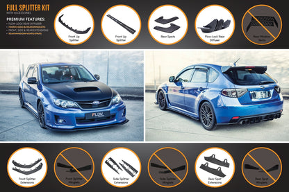 Flow Designs Impreza WRX / STI G3 Hatch (FL) Full Lip Splitter Set