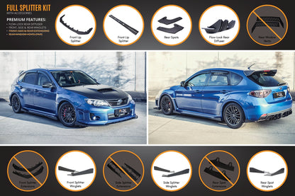 Flow Designs Impreza WRX / STI G3 Hatch (FL) Full Lip Splitter Set