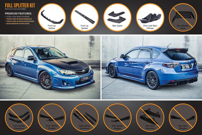 Flow Designs Impreza WRX / STI G3 Hatch (FL) Full Lip Splitter Set