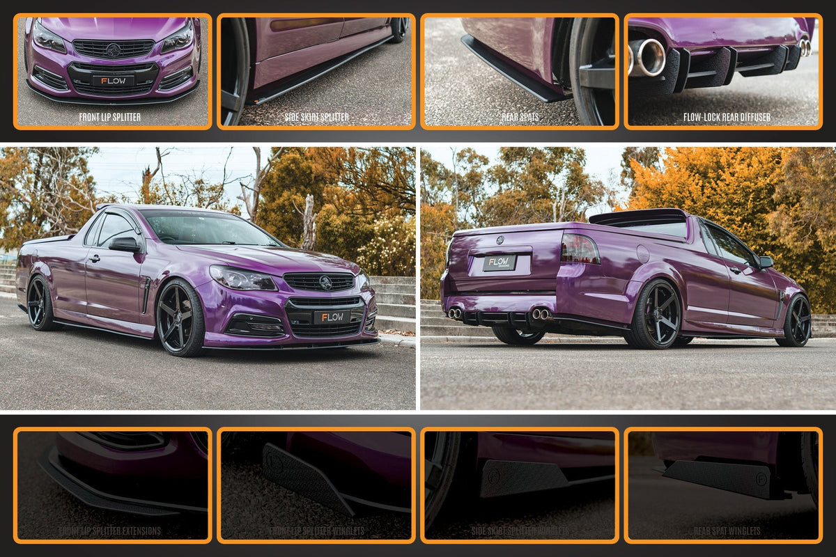 Flow Designs VF Commodore S1 Ute Full Lip Splitter Set