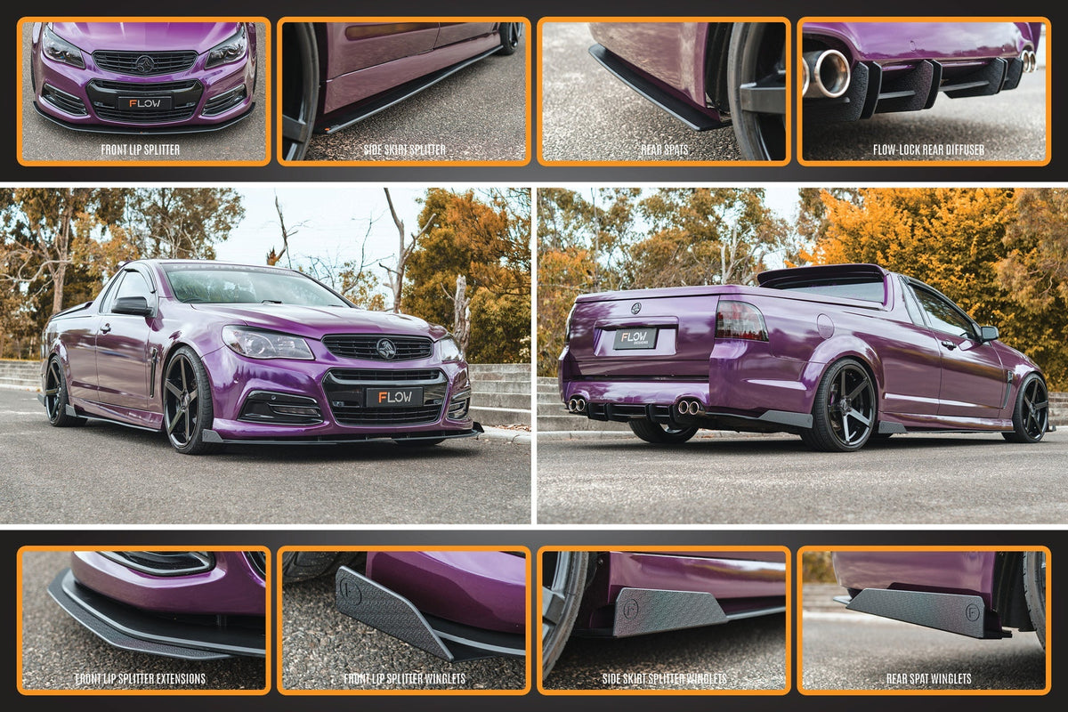 Flow Designs VF Commodore S1 Ute Full Lip Splitter Set