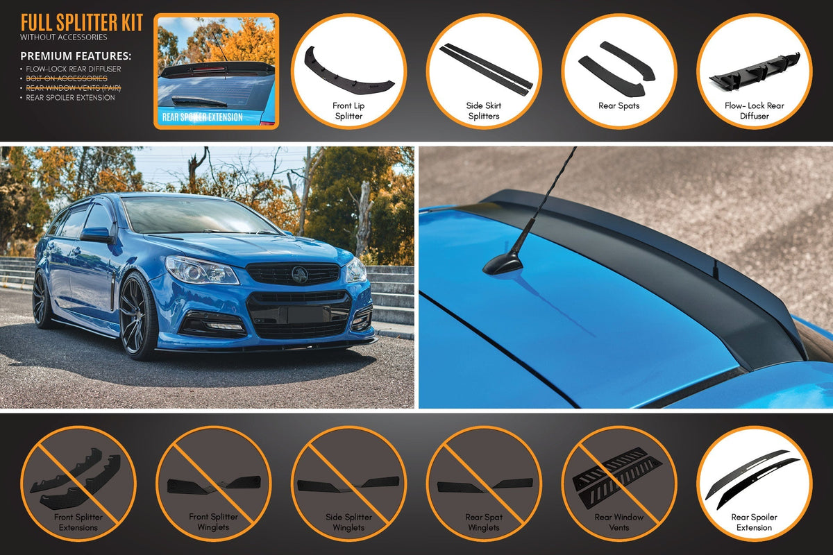 Flow Designs VF Commodore S1 Wagon Full Lip Splitter Set