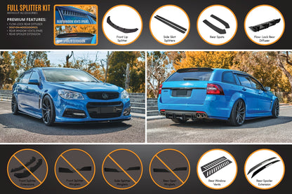 Flow Designs VF Commodore S1 Wagon Full Lip Splitter Set