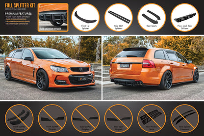 Flow Designs VF Commodore S2 Wagon Full Lip Splitter Set