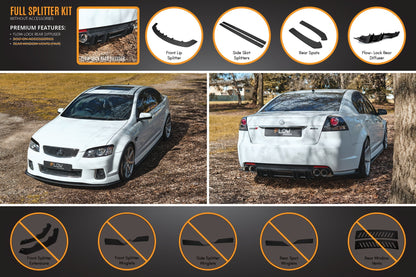 Flow Designs VE Commodore S2 Sedan Full Lip Splitter Set