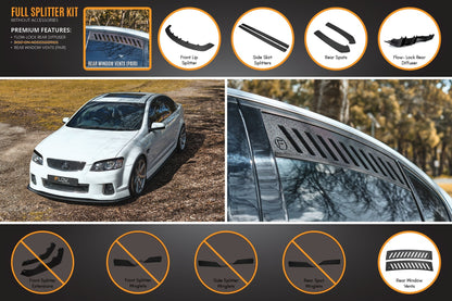 Flow Designs VE Commodore S2 Sedan Full Lip Splitter Set