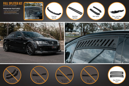 Flow Designs VE Commodore S1 Sedan Full Lip Splitter Set