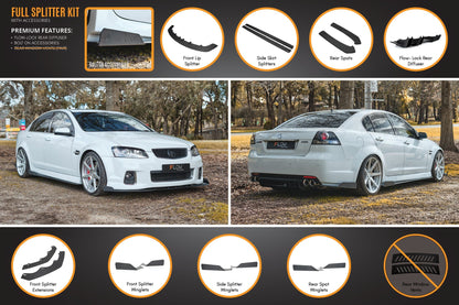 Flow Designs VE Commodore S2 Sedan Full Lip Splitter Set