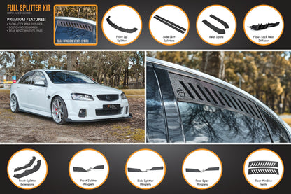 Flow Designs VE Commodore S2 Sedan Full Lip Splitter Set