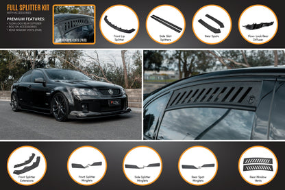 Flow Designs VE Commodore S1 Sedan Full Lip Splitter Set