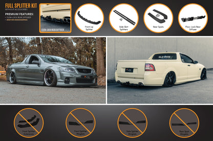 Flow Designs VE Commodore Ute Full Lip Splitter Set