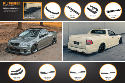 Flow Designs VE Commodore Ute Full Lip Splitter Set