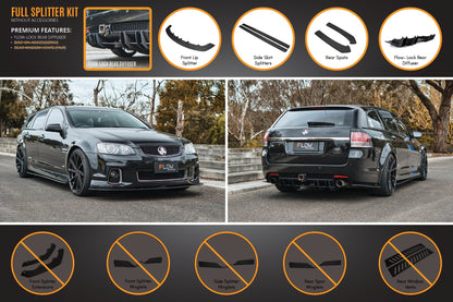 Flow Designs VE Commodore S2 Wagon Full Lip Splitter Set