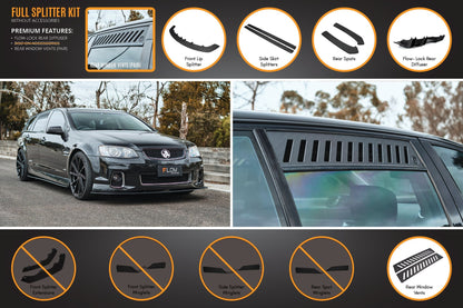 Flow Designs VE Commodore S2 Wagon Full Lip Splitter Set