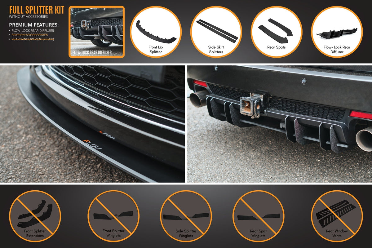 Flow Designs VE Commodore S1 Wagon Full Lip Splitter Set