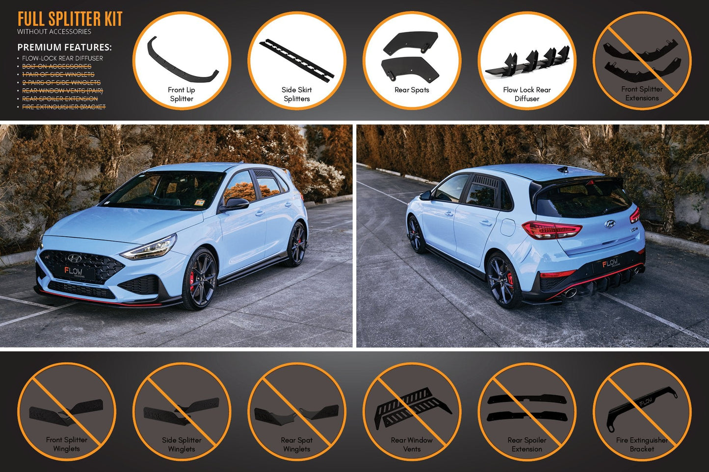 Flow Designs i30N Hatch PD FL 2021 Full Lip Splitter Set