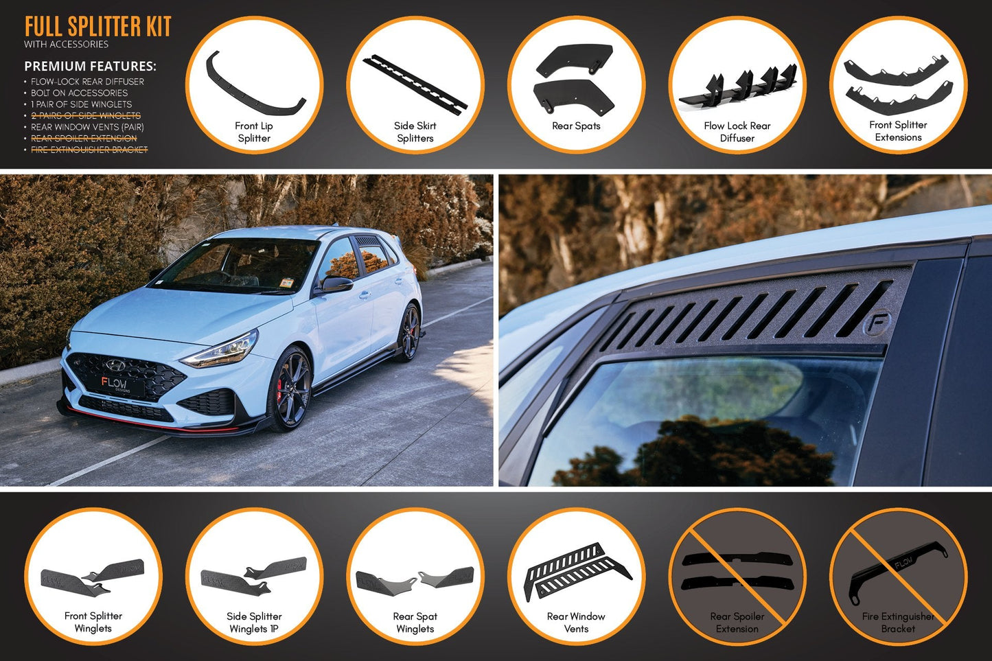Flow Designs i30N Hatch PD FL 2021 Full Lip Splitter Set