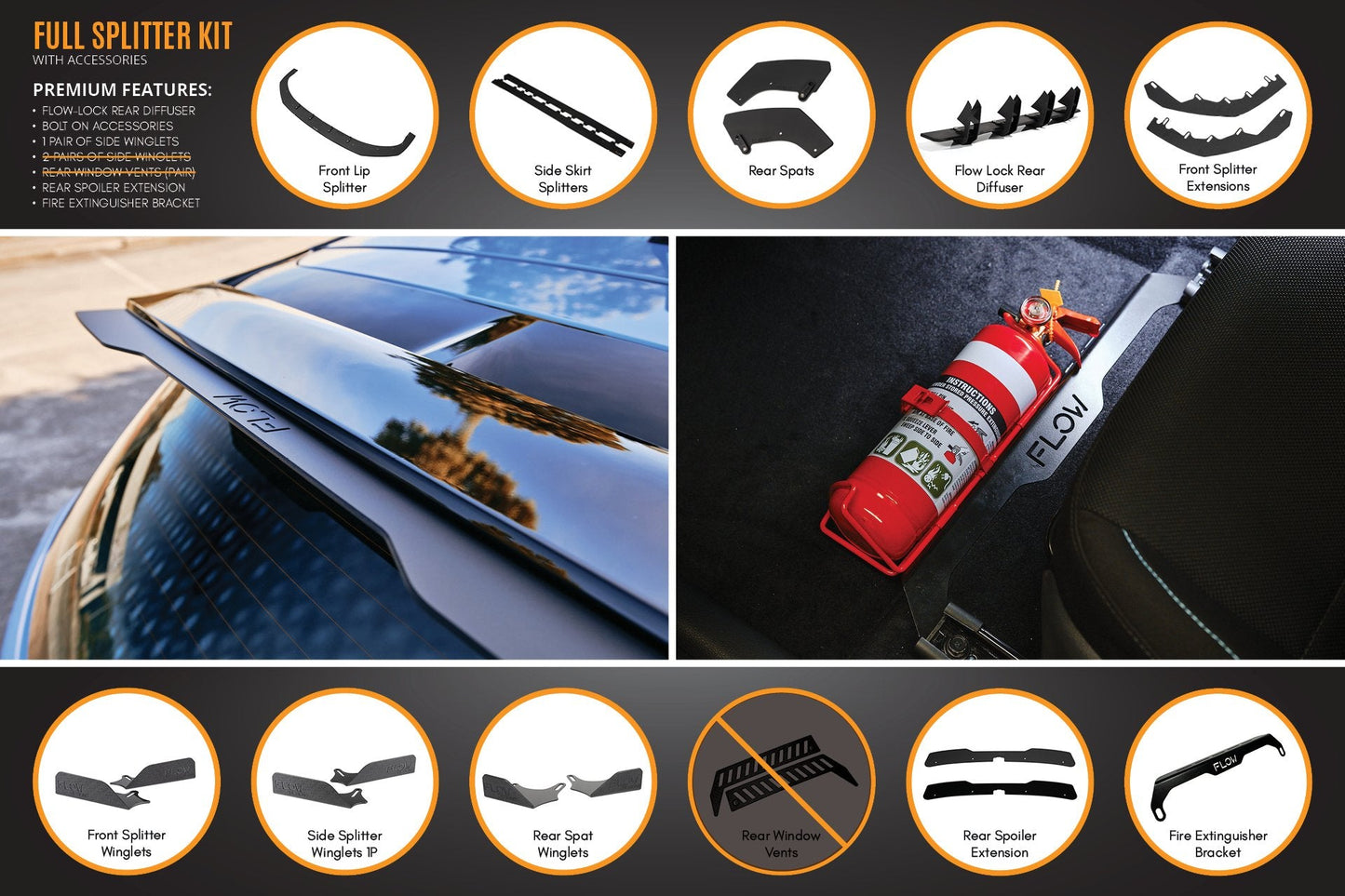 Flow Designs i30N Hatch PD FL 2021 Full Lip Splitter Set