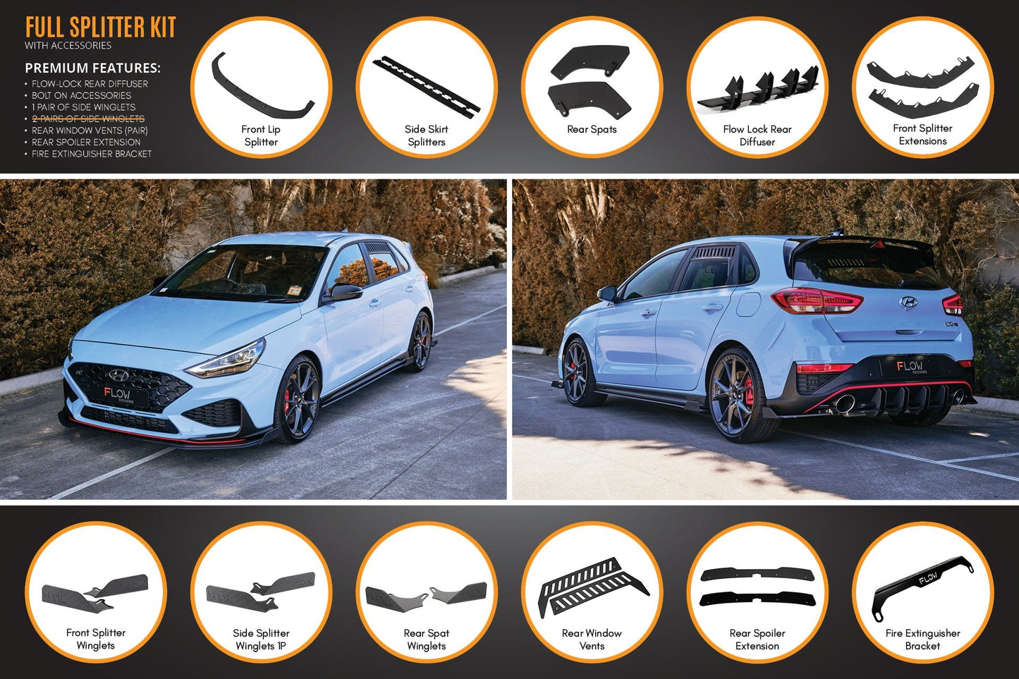 Flow Designs i30N Hatch PD FL 2021 Full Lip Splitter Set