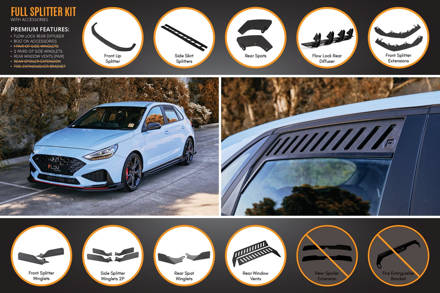 Flow Designs i30N Hatch PD FL 2021 Full Lip Splitter Set