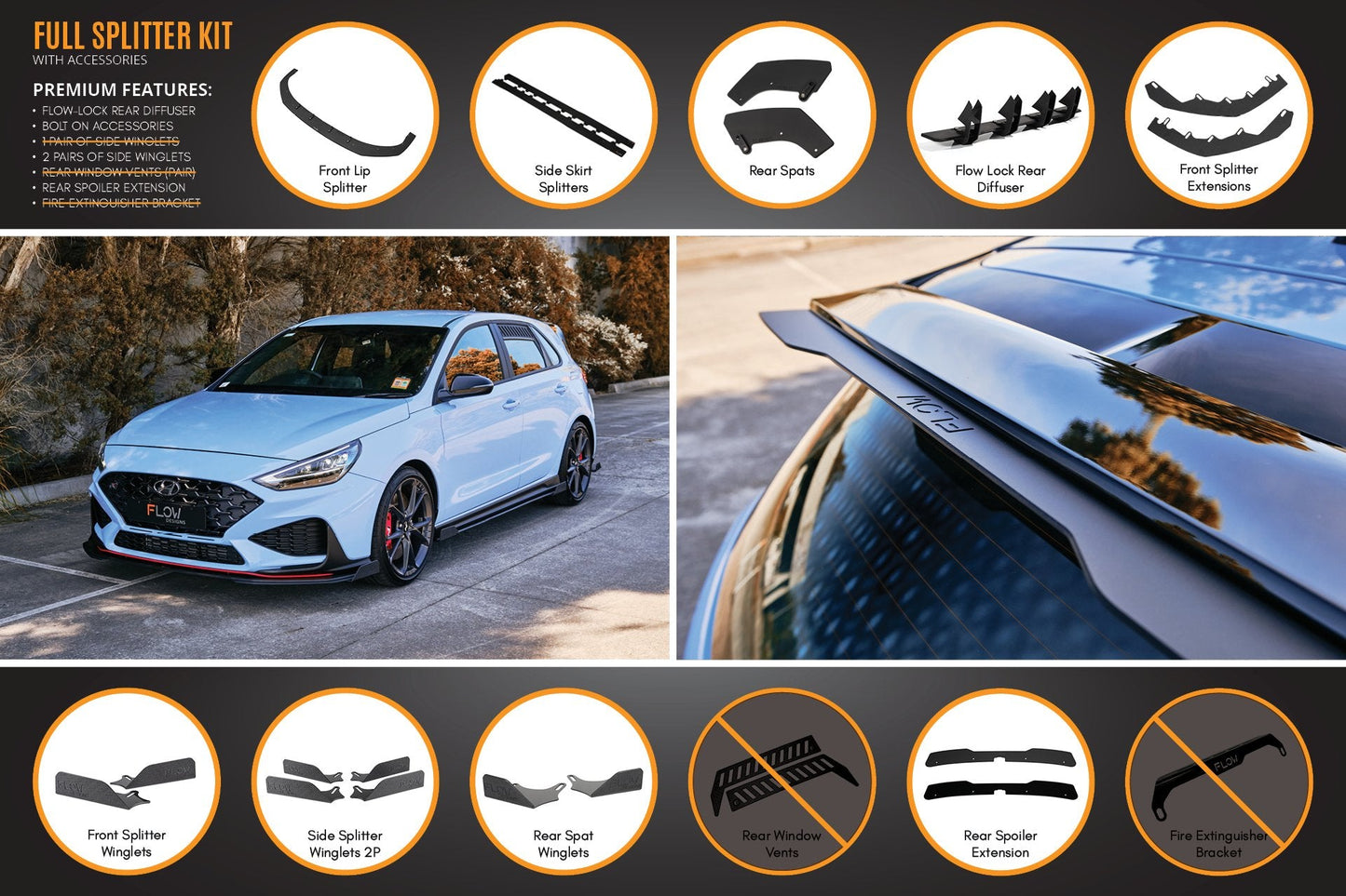 Flow Designs i30N Hatch PD FL 2021 Full Lip Splitter Set