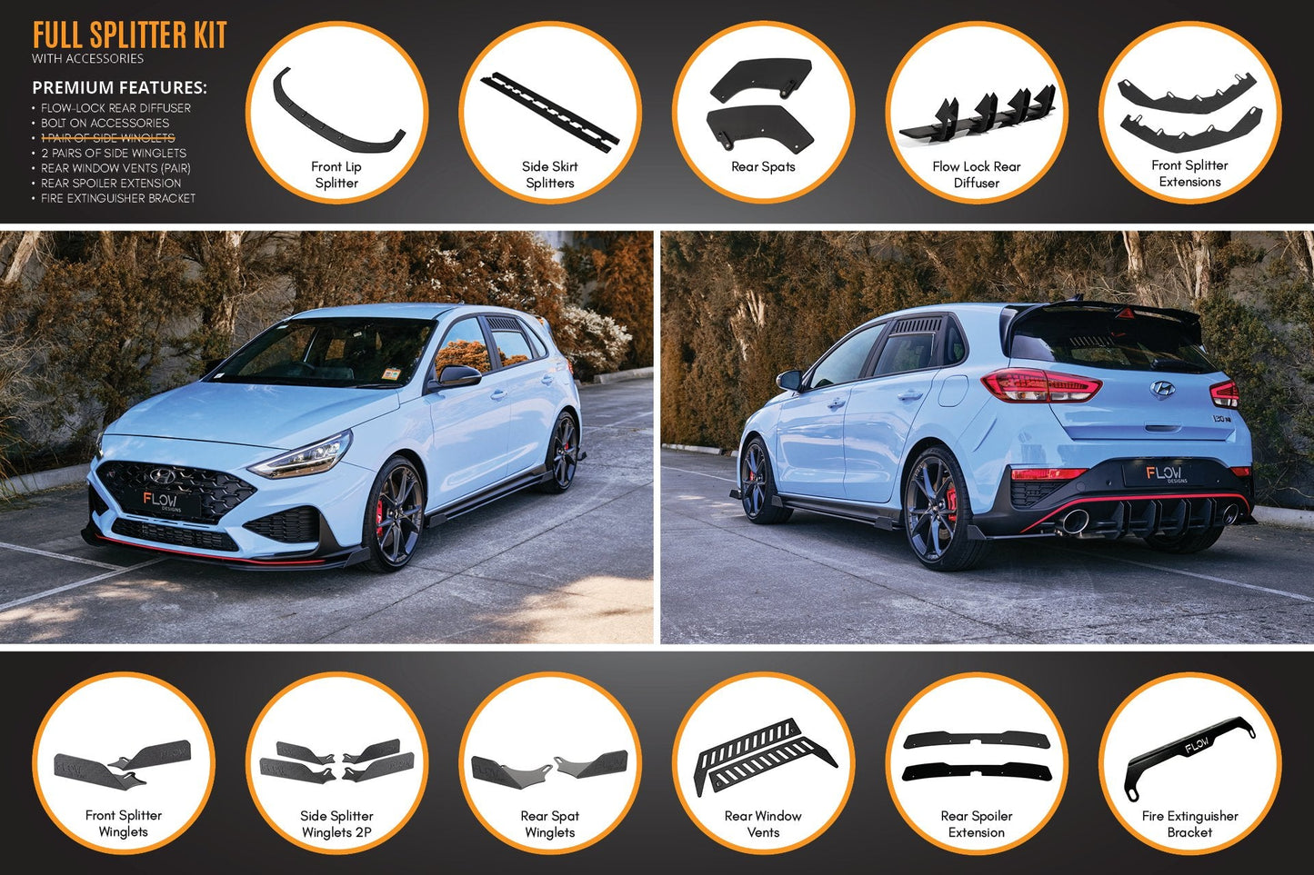 Flow Designs i30N Hatch PD FL 2021 Full Lip Splitter Set