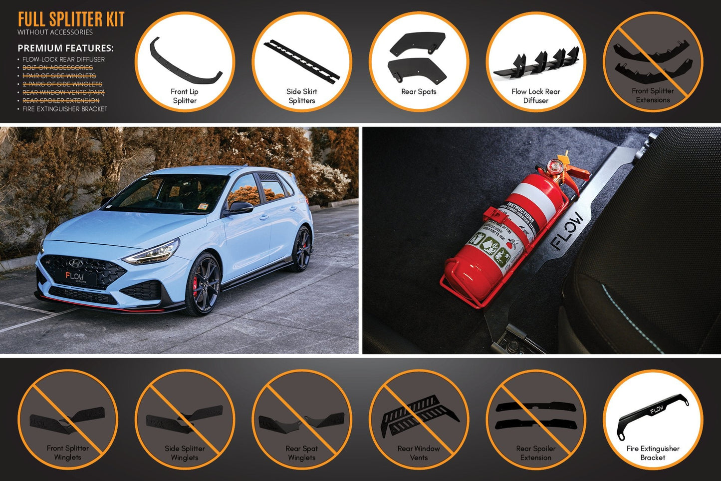 Flow Designs i30N Hatch PD FL 2021 Full Lip Splitter Set