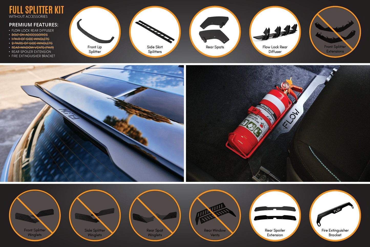 Flow Designs i30N Hatch PD FL 2021 Full Lip Splitter Set