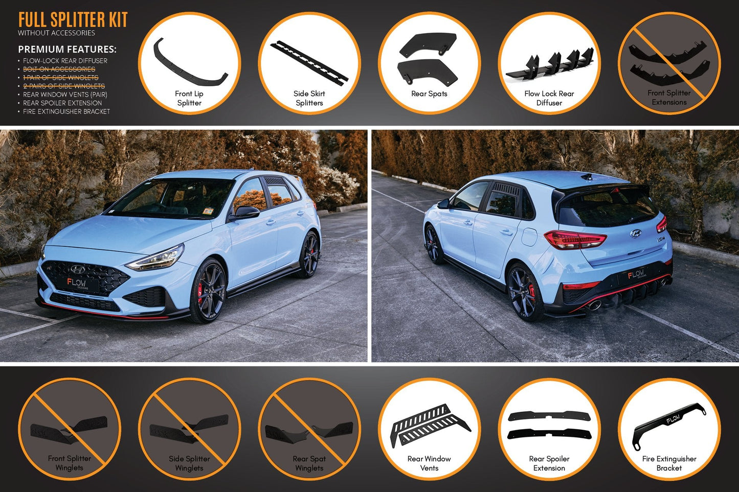 Flow Designs i30N Hatch PD FL 2021 Full Lip Splitter Set