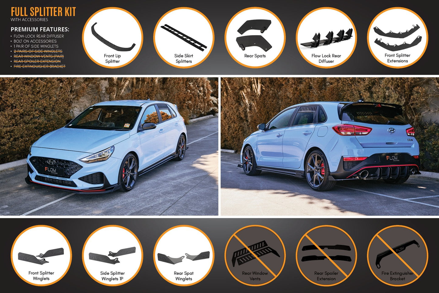 Flow Designs i30N Hatch PD FL 2021 Full Lip Splitter Set