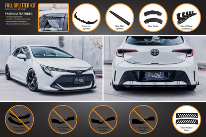 Flow Designs Corolla MZEA12R/ZWE211R 2018-2022 Full Lip Splitter Set